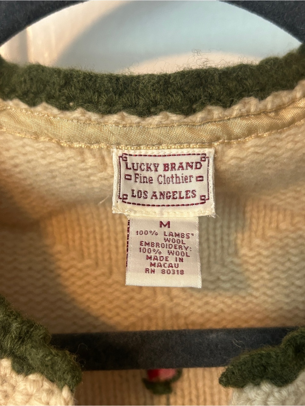 Lucky Brand Cream Floral Embroidered Knit Sweater - Picture 2 of 4